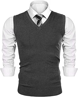 Men's V-Neck Sleeveless Vest Classic Business Sweater Gilet Knitwear Tank Top