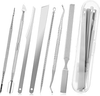 Wanmu Ingrown Toenails Set, 7-Piece Nail Clippers Set for Removing Ingrown Toenails, Nail Cleaner, Stainless Steel, Pedicure, Toenail Correction Set for Ingrown Toenails