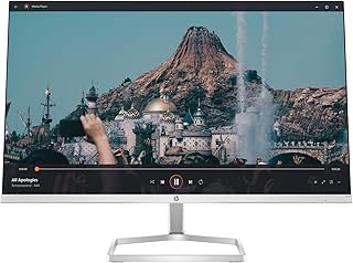 شاشة HP جديدة 24 انش FHD 1080p IPS LED مضادة للتوهج AMD فري سينك 70Hz 300 وحدة مضيئة في البكسل ومنافذ HDMI وVGA قابلة للامالة (m24f) - فضي واسود (23.8 انش)، من اتش بي