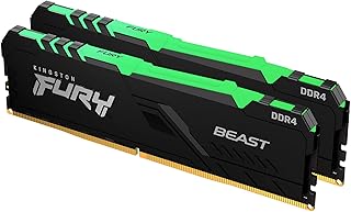 مجموعة ذاكرة للكمبيوتر المكتبي كينجستون فيوري بيست بالفضاء اللوني RGB 32GB (2×16GB) و3200MHz وDDR4 وسي ال 16، مجموعة من 2، KF432C16BBAK2/32