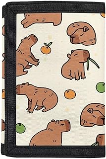 INSTANTARTS Wallets for Girls Boys Trifold Outdoor Sports Wallet with Magic Sticker Kids Teenage Moneybag Organizer, Capybara, American