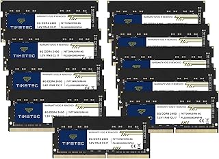 تايم تيك مجموعة 80GB (10x8GB) DDR4 2400MHz PC4-19200 غير مخزن مؤقت 1.2 فولت CL17 1Rx8 رتبة واحدة 260 دبوس SODIMM لابتوب نوت بوك الكمبيوتر ذاكرة RAM ترقية وحدة ذاكرة RAM (80GB (10x8GB))