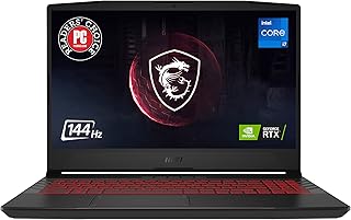 MSI لابتوب العاب بلس GL66: شاشة 15.6 انش 144Hz FHD 1080p، انتل كور i7-11800H، نفيديا جيفورس RTX 3070، 16GB، 512GB SSD، ويندوز 10، اسود (11UGK-001)