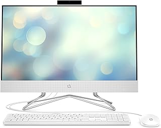 HP كمبيوتر مكتبي الكل في واحد 24 انش، معالج انتل كور i5-1135G7 الجيل 11، بطاقة رسومات انتل ايرس اكس اي، ذاكرة RAM 8GB، SSD 512GB، ويندوز 11 هوم (24-df1370، ابيض ثلجي)