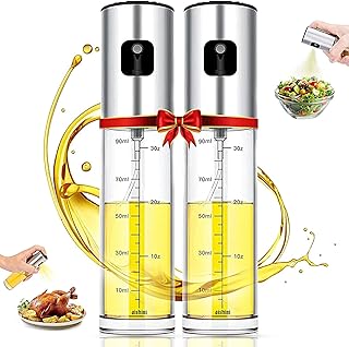 HTE - Oil Sprayer [100ml] Pack of 2, Glass Bottle, Funnel added, Best Kitchen Gadgets for BBQ, Salad, Camping, Roasting, Air Fryer, Cooking