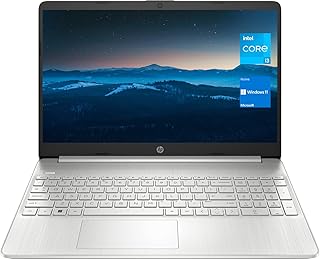 HP لابتوب 15 نوت بوك بشاشة HD مقاس 15.6 انش ومعالج انتل كور i3-1115G4 وذاكرة RAM DDR4 سعة 32GB وSSD 1TB وكاميرا ويب وHDMI وواي فاي وويندوز 11 هوم، فضي طبيعي