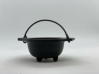 Cast Iron Cauldron with Handle, Witches Cauldron, Great for Use with Charcoal Incense, Smudge Sage (Small 2.5 Inches)