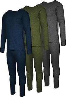 Mens 2 Piece & 6 Piece Base Layer Long Sleeve + Long Pant Thermal Underwear Set (1 & 3 Pack Mix Match Options)