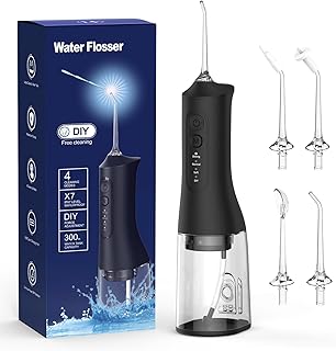 Water Flosser for Teeth Cleaning Upgraded 300ml Cordless Portable Rechargeable Oral Irrigator IPX7 Waterproof Dental Water Flosser for Home Travel