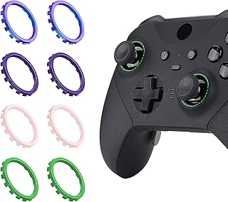 eXtremeRate Accent Rings Kit for Xbox Elite Series 2 & V1 Controller, Compatible with eXtremeRate ASR Shell for Xbox Series X|S Controller - Chameleon Purple/Green/Pink