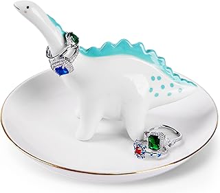 Aspegiffu Dinosaur Gifts for Women, Dinosaur Ring Trinket Dish Jewellery Holder, Unique Gifts for Women Ring Stand Jewelry Organiser, Christmas Birthday Gifts for Adult Her Girls