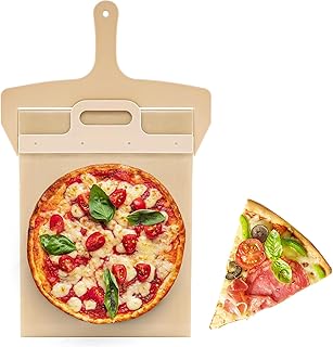 GIONAR Pizza Shovel, Sliding Pizza Peel, Pizza Paddle 12 Inch, Non-stick Pizza Board for Perfect Transfer Pizza, Pizza Spatula Paddle for Indoor & Outdoor Ovens