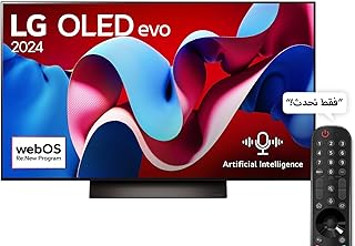 تلفزيون سمارت 65 بوصة 4K OLED ويب او اس 24 من ال جي دولبي اتموس و HDR 10 فيجن وHLG ومعالج الصوت الذكي الفا 11 برو 9.1.2 جهاز تحكم ماجيك ايفو C4 OLED65C46LA 2024 نسخة المملكة السعودية