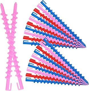 22 قطعة من ادوات تجعيد الشعر الحلزونية، بكرات تجعيد الشعر المجعد، مكواة تمويج الشعر، بكرات شعر حلزونية بدون حرارة، قضبان تجعيد بلاستيكية للنساء