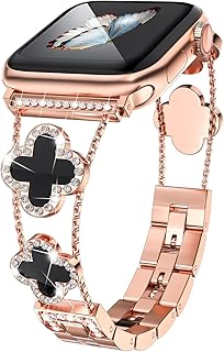 Musk-MSGR Apple Watch Band 38mm 40mm 42mm 44mm iwatch se Series 6/5/4/3/2/1 7 45mm Band Women Bling 3 38mm Band Womens MM99032