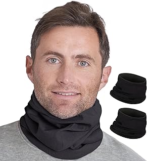 Neck Warmer - Winter Fleece Neck Gaiter& Fleece Neck Warmer - Ski Gaiter for Men - Reversible Neck Gaiter