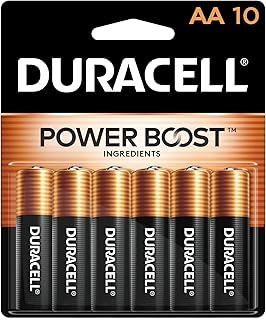 Duracell - بطاريات قلوية كوبر توب AA - بطارية مزدوجة A طويلة الأمد لجميع الأغراض للمنازل والأعمال - 10 عدد، من دوراسيل، 1.5 فولت