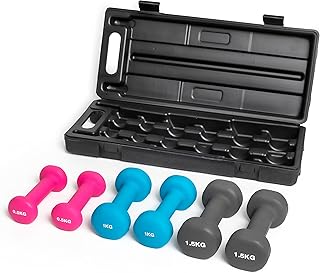 Hex Dumbbells Set Neoprene Hand Weights Dumbbells Set with Carry Case - Ideal Home Weights Set For Body Toning