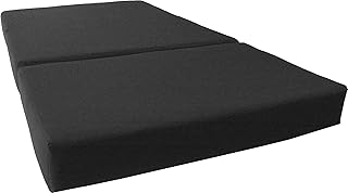 D&D Futon Furniture Trifold Foam Bed, Folding Ottoman Mattress (Black, Queen Size (6 x 60 x 80))