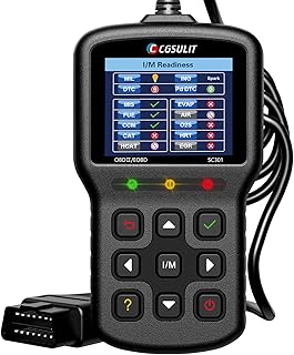 قارئ كود السيارة سي جي سوليت SC301 OBD2 ماسح ضوئي لفحص المحرك مع اعادة ضبط وظائف OBDII الكاملة، اداة فحص تشخيص المركبات العامة لفحص الضباب الدخاني والبيانات الحية والبحث عن دي تي سي واختبار الشاشة على