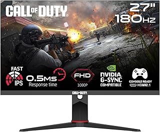 شاشة ألعاب كول اوف ديوتي سلسلة COD27FHD180IPS 27 بوصة FHD 1080 بكسل 180 هرتز IPS و0.5 مللي ثانية عريضة بمقياس 16:9 - حامل قابل للتعديل تدعم في ار وبلاي ستيشن 5 أسود من جيم اون 1920 x