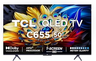 TCL 126 سم (50 بوصة) 4 كيه الترا اتش دي كيو ال اي جوجل تي في 50C655 (اسود)