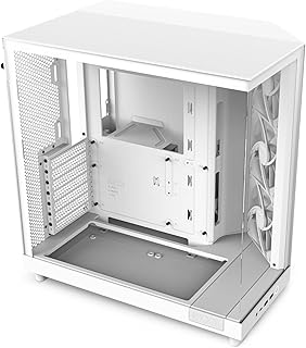 NZXT H6 فلو | CC-H61FW-01 | حافظة تدفق هواء متوسطة الحجم مزدوجة الحجرة | الواح زجاجية بانورامية | لوحات عالية الاداء | تتضمن مراوح 3 × 120 ملم | ادارة الكيبلات | ابيض