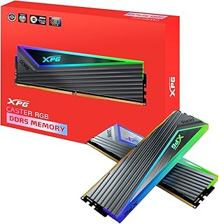 مجموعة ذاكرة RAM DDR5 RGB من اكس بي جي كاستر 6000MHz 32GB (2x16GB) CL40-40-40 PCS-48000 UDIMM 288 دبوس للكمبيوتر المكتبي SDRAM (AX5U6000C4016G-DCCARGY)