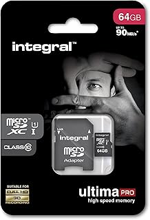 برنامج متكامل بطاقة ذاكرة 128 جيجابايت microSDHC/XC 90 ميجابايت/ثانية فئة 10 UHS-I U1 + محول من التيما برو