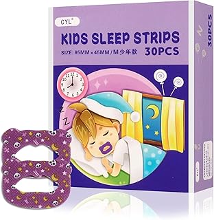 30Pcs Mouth Tape Sleeping for Kids, Promotes Nose Breathing, Sleep Mouth Strips Nose Breathing Aids, Improve the Quality of Sleep (65 mm x 45 mm)