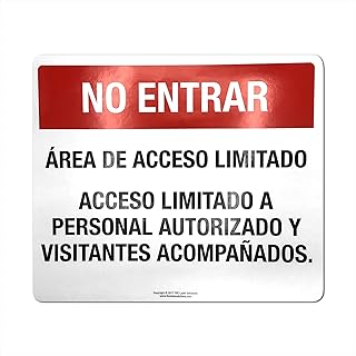 THC Solutions Do Not Enter Sign in Spanish "No Entrar. Area de Acceso Limitado. Acceso Limitado Autorizado Y Visitantes Acompanados" عرض 14 بوصة × ارتفاع 12 بوصة ، لافتة أمان من الفينيل