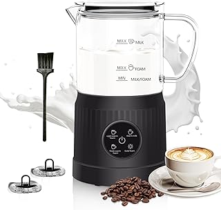 4-in-1 Electric Milk Frother and Steamer with LED Touch Screen, Non-stick Bottom, Milk Warmer 13.52oz for Lattes, Cappuccinos, and Macchiatos at Home, Black