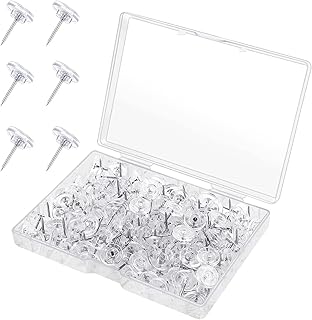 150 Pcs Drawing Pins,Plastic Head Steel Point Thumb Tacks Pins for Pinboard,Pin Board Pins Clear Push Pins Board Pins with Storage Box for Wall Hangings, Cork Board, Maps Posters Photos, Pinboard