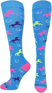 جوارب MadSportsStuff Wild Horses Over The Calf (متعددة النيون