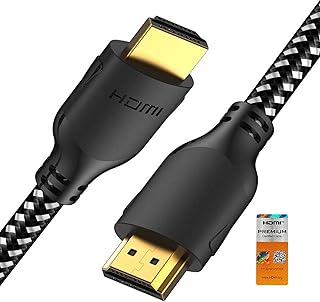 مايندفل ديزاين كيبل HDMI 4K بطول 10 قدم | كيبل HDMI عالي السرعة، موصلات نايلون وذهبية، 4K @ 60Hz، UHD 2K، 1080P، تصنيف ARC وCL3 | للابتوب والشاشة وبلاي ستيشن 5 وبلاي ستيشن 4 واكس بوكس ون وفاير تي في