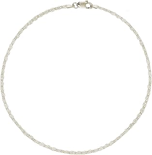 Ritastephens Italian Sterling Silver Mariner Link Chain Anklet, Bracelet, or Necklace (1.8mm, 2.7mm)