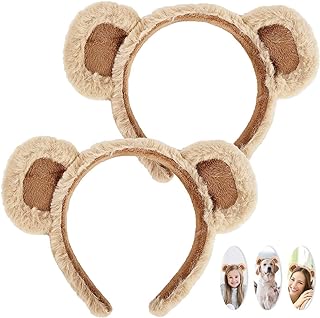 WXJ13 Bear Ears Headband Party Headwear Women's Headbands Face Wash Cosplay Costume Supplies Cute Bear for Theme Party