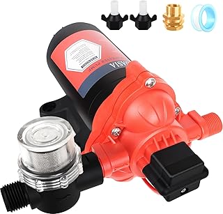 مضخة بخاخ 12 فولت للرش الزراعي، 2.5GPM-60PSI-8AMP، مقاومة كيميائية قوية، توفر ضغطا كافيا، مضخة عند الطلب مع مفتاح ضغط وتجهيز ذاتي، متوافقة مع التقريب