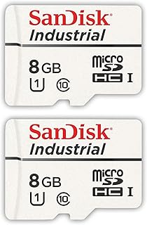 سانديسك بطاقة ذاكرة مايكرو اس دي صناعية 8 جيجا فئة 10 UHS-I MicroSDHC (عبوة من قطعتين) في حافظات (SDSDQAF3-008G-I) حزمة مع (1) قارئ بطاقات ايفريثينغ بات سترومبولي