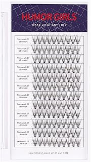 هيومورجيرلز مجموعة رموش فردية 18 دي، وصلات رموش منزلية ذاتية الصنع مكونة من 120 قطعة رموش صغيرة مجعدة على شكل حرف C (13 ملم)