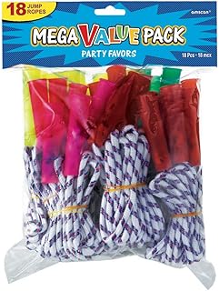 'Jump Rope Mega Value Pack Favors (13.75'' x 9.5''), Assorted Color Nylon Ropes - Perfect for Parties, Gifts & Fitness Fun'