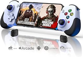 Mobile Gaming Controller for Android & iPhone 15 16 Series USB-C - Remote Play PS5 PS4 Xbox PC PUBG COD Genshin Impact & More 2 Mappable Buttons Hall Joystick Trigger