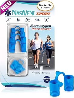 NASIVENT Sport - Premium Nose Dilator - Improved Nose Breathing - Nose Separator - Unique Thanks to Innovative Retaining Pins - Made of Silicone - (Starter Set) Sky Blue