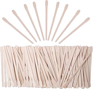 Senkary 600 Pieces Wooden Waxing Sticks Wax Sticks Wax Applicator Sticks Wax Spatulas Wood Craft Sticks Small for Hair Eyebrow Nose Removal (With Handle)