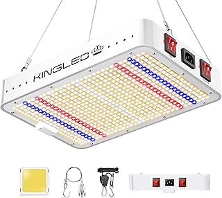 رقائق LED مزدوجة 600/800/1000 واط من كينج بلس، طيف كامل لنمو النباتات الزراعية والنباتات الداخلية (مصابيح LED 10 واط)، 1000 واط، من كينغ ليد، معدن