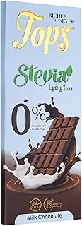 باكيت ألواح شوكولاتة توبس ستيفيا حليب 60 جم عدد 12 حبة Tops Stevia Milk Chocolate Bars Packet 60g 12 Pieces