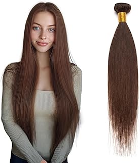 Rich Choices Real Hair Weft Extensions 20 cm Dark Brown Real Hair Wefts for Sewing Hair Extensions Weft Extensions Real Hair Remy Silky Straight Hair Extensions (Wefts Real Hair 100 g)