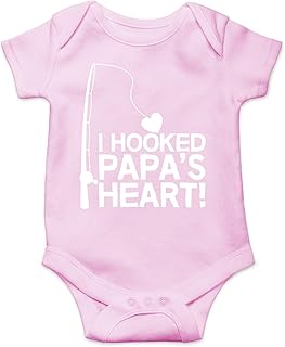 CBTwear I Hooked Papa's Heart - Baby Clothes - Funny Newborn Bodysuit Outfits for Boys and Girls