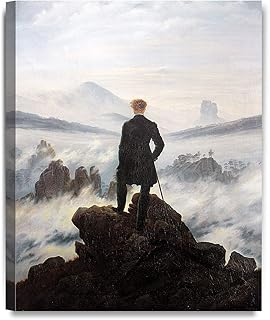 ديكوراتس لوحة فنية جدارية مطبوعة على قماش كانفس مطبوع عليها Wanderer Above the Sea of Fog (1818) لكاسبار ديفيد فريدريش جيكلي لديكور المنزل مقاس 20 × 16