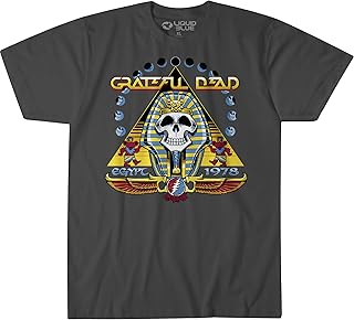 ليكويد بلو تي شيرت للبالغين من الجنسين مطبوع عليه Grateful Dead Egypt 1978 بأكمام قصيرة